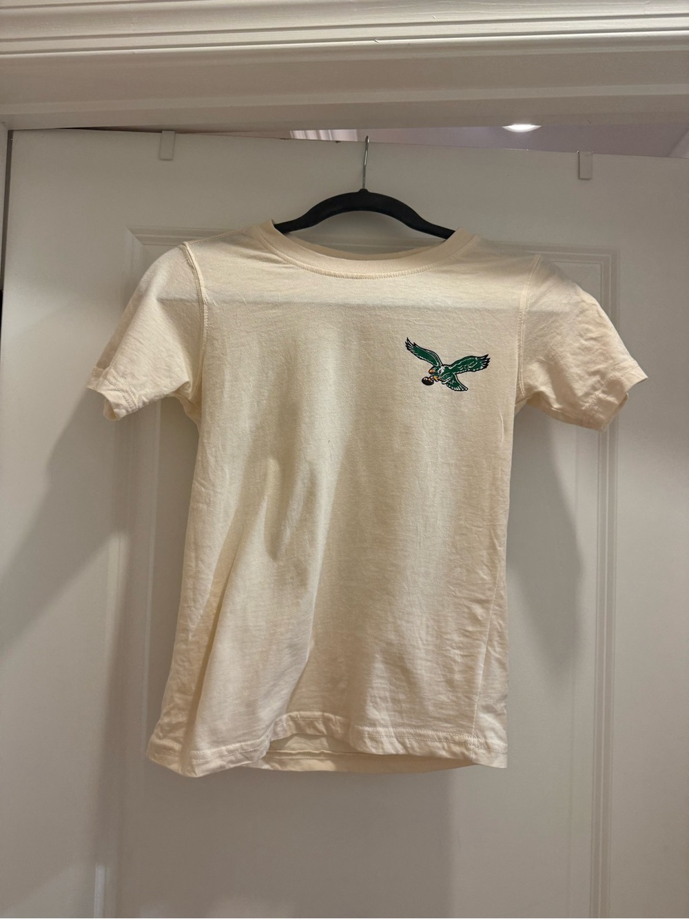 NFL Cream Short Sleeve Tee with Green Eagle Logo